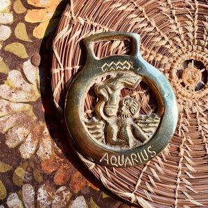 Vintage Brass Aquarius Bottle Opener